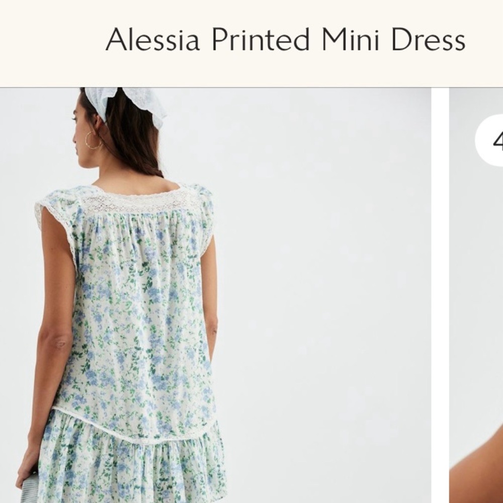 FREE PEOPLE ALESSIA PRINTED MINI DRESS Green Motif